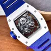RM Motion Wrist Watch RM055 Automatique mécanique montre RM055 White Ceramic Japan Limited Edition Fashion Loisir Business Chronograph