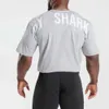 Undefined Mens Designer Shark Crack Letter Shirt Crop Top Men Zwart bijgesneden T -shirt Luxe trainingspak Tees Kleding Nieuwe Outfits Zomerkenmerk Korte mouwen Croptops