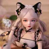 1/3 Bjd Doll Cat Costume Designer Makeup Dziecko twarz Dobra masa masowa samice samice ruchome korpusie lalka DIY Make Up 60 cm zabawka gifi 240506