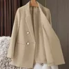 Elegante Mulheres Sólidas Blazers Casual Office Lady Suits Jacket Tops Fashion Moda de manga comprida feminina Blazer Coat Spring Autumn 240507