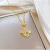 Fashional New Womens Designer Halsband Fashion Flowers Four-Leaf Clover Cleef Pendant Necklace Go 365659