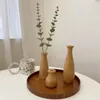 Vasos decorativos de vaso de flor de madeira natural Plantas de vaso