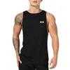 Men's Tank Tops Muscleguys Cotton Vest Mens Slveless Round Neck Breathable Sports Fitness Slim Bottoming Undershirt Y240507