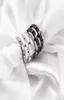 Klassieke single row ring zwart -wit keramische dames039s paar vinger bruiloft ring9014954