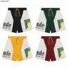 Rhude High End Designer Shorts för Chaopai High Street Trend Sunset Letter Printing Color Block Sport Casual Loose Mens Short With 1: 1 Original Etiketter