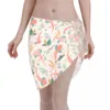 Sexy Women Funny Axolotl Polyester Pareo Swimwear Cover Ups Kawaii Animal Bikini Beach Short Skirts