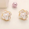 Camellia Flower Designer Boucles d'oreilles 18K Gol