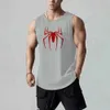 Débardeur pour hommes araignée rouge imprimé d'été à sec le gymnase de gym de gym