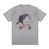 T-shirt da uomo Fun Raccoon in bicicletta Maglietta Moe Mens Casual Vintage Cartoon T-shirt estate in cotone umoristico t-shirt a maniche corte topl2405