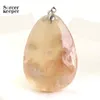 Colliers pendents mode bricolage charme femme homme homme de cerisier naturel fleurs d'agate glissade de pierre curative cristal pour les bijoux faisant bi061