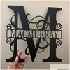 Muurstickers 1 st gepersonaliseerd gesplitste letterteken plaque aangepast laatste metalen familienaam kerstcadeau voordeur home tuin drop deliv dhw4u