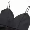 Casual jurken zwarte jurk vrouwen slip midi 2024 satijn zomer dames elegante sleuf dames sexy