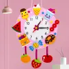 Blocs Baby Clock Toys Artisans non tissés Artisanat Hour Minute Deuxième enfants Cognition Corloges pour les ornements suspendus de la maternelle