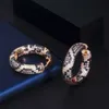 Boucles d'oreilles trois grâces populaires Cubic Leopard Snake rond Circle cerceau Boucles d'oreilles Boucles d'oreille pour femmes bijoux de mode 230831