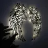 1 par anjo asas de metal arte de parede com luzes led luminárias angel wing wall arte escultura anjo anjo asas de penas pography arte escultura 240423