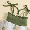 Rompers Baby Clothing Girl Summer Sumpuit Adatto per abiti da tute a maglie ricamato a fiori neonati e set di fasce H240507