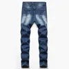 Jeans masculin mens nostalgique jeans bleu jeans boutons hous les trous personnalisés du denim mâle plus mâle 42 42 y240507