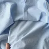 Blouses feminina keyanketian 2024 lançar camisa azul de riscos unissex de manga longa de manga longa de seios unissex.