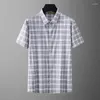 Men's Casual Shirts Arrival Summer High Quality Fashion Male Plaid Men Short Sleeve Super Large Plus Size 3XL 4XL 5XL 6XL 7XL 8XL