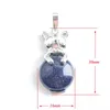 Colliers pendants wojiaer mignon animal de sable bleu naturel la perle ronde bijoux de mode pour femmes e9061