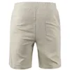Mäns shorts Nya män Bomullslinnor Shorts Mens Summer Breattable Solid Color Linen Trousers Fitness Street Suit S-3XLL2405