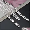 Chains Factory Price Curb Cuban Mens Necklace Chain 925 Sier Necklaces For Men Woman Fashion Jewelry 4/6/8/10Mm Feast And Party Costum Dhab8