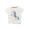 Jumping Meters, футболки для девочек с единорогом, хлопковая летняя одежда для малышей, детские топы, детские футболки 240506