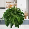 Decorative Flowers Large Artificial Fern Tropical Palm Plants Leaves Vines Hanging Plant Plastic Leaf Grass Wedding Party Wall Balcony