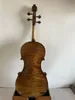 4/4 Violin Solid flamed maple back old spruce top hand carved Scroll Statue 3676