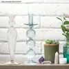 Ljushållare High Borosilicate Glass Candlestick Retro Furniture Holder Light Tea Decoration Home T2J3