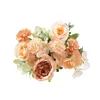 Fleurs décoratives Fleur artificielle fausse soie réaliste bouclé réaliste pivoine pour la pogration des accessoires vibrants faciles