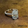 Vintage Oval Cut 4CT Laboratuar Big Diamond Promise Yüzük% 100 Gerçek 925 STERLING Gümüş Nişan Düğün Bankası Kadın Mücevherleri 230Y