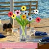 Fleurs décoratives 50pcs multicolores faux petit ensemble de fleurs artificielles têtes en vrac pour décoration de mariage d'artisanat bricolage