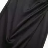 Robes décontractées robe noire femme glisser midi 2024 satin d'été élégant élégant la fente dames sexy