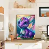 Stitch Cartoon Dinosaur Diamond Painting Couleur mignonne avec grands yeux 5d DIY Full Full Swinestone Mosaïque à croix de croix Kit Home Decor