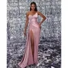 Roze jurken elegante avond prachtige pailletten kralen sweetheart feest prom jurk plees dij split formele jurken voor vrouwen