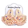 Dangle Earrings Vintage National Retro Bollywood Kundan Drop Jhumka Jhumki Gypsy Jewelry Gift Ins