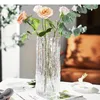 Vasen transparente Gletscherglas Vase Oberfläche plissierte Hydrokulturblüten Blüten Blumenanordnung Schreibtisch Dekoration Modernes Dekor moderne Dekor