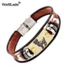 Warblade 12 Constellazioni braccialetti braccialetti gioielli di moda in pelle uomini braccialetti personalità segni zodiacali da braccialetto 240423