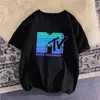 Kadın T-Shirt Kadın Giyim Retro Pamuk Gömlek Retro Rock Hip-Hop Desen Yaz Nötr Sıradan Gömlek MTV Müzik Yükseklik Grafik Gömlek2405