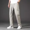 Mäns byxor Spring och Autumn Mens Cargo Pants Casual Sports Pants Loose Fit Cotton Pants American Style Stora Sports Outdoor PantsL2405