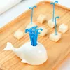 Forks 16pcs Whale Fountain Fruit Fork Mini Cartoon Children Snack Cake Dessert Pick Toothpick Bento Lunches Party Decor