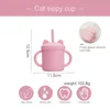 Baby Feeding Cup Baby Portable Drinkware Sippy Cups Drop-resistente Siliconen Cartoon Sippy Cup Geschikt voor schoolgaande kinderen 240423