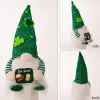 Miniaturas do dia de St Patrick Gnome Light Light Up Irish Gnomes