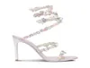 Italien machte Renes Cleo Satin Sandalen Schuhe Frauen Blumen Schmetterling Strauß Riemchen Caovillas Gladiator Sandalias Party Kleid Lady1732255