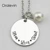 LIVE LOVE HEAL Inspirational Hand Stamped Engraved Custom Pendant Necklace For Fashion lady Nice Gift Jewelry 18Inch 22MM 10Pcs Lo1640695