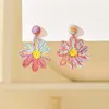 Kolczyki stadnorskie bohemia letnia ręka Made vintage lafite trawa tkanina kolorowe kwiaty kropla dla kobiet podróżne prezenty biżuterii