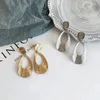 Bengelen oorbellen uitgeholde dsic spiralen krans shorls shells textured gouden kleur water drop grote ronde cirkel voor vrouwen feest