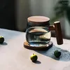 Kubki szklana kubek herbaty z drewnianą uchwyt chiński czajnik cieplny filtr Wysoka borokrzewnik z siatki akcesorium
