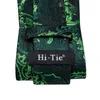 Bow Ties Hi-Tie Dark Green Floral Paisley Silk Wedding Tie For Men Handky Cufflink Gift Elegant Ntrimtie Fashion Business Party